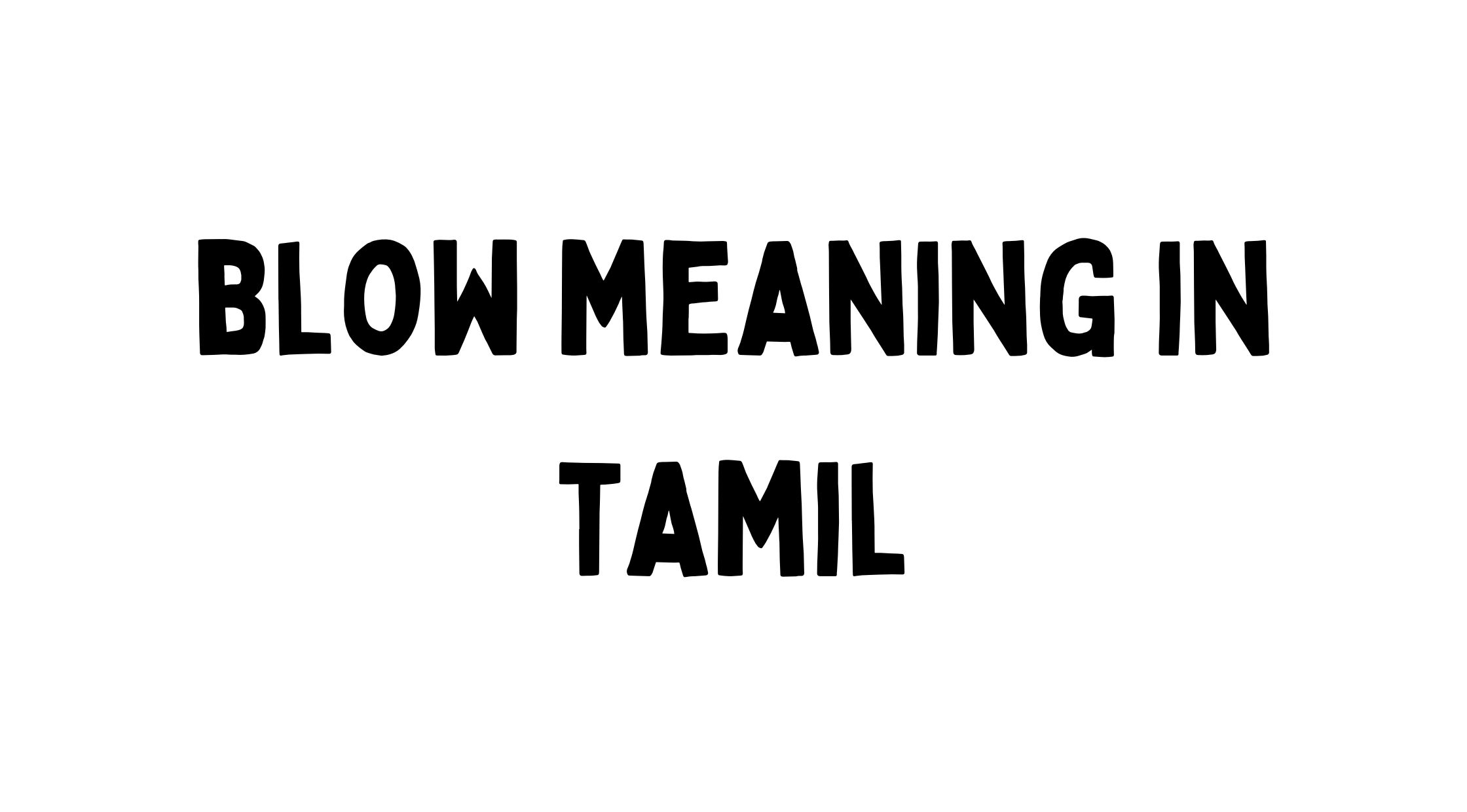 Blow Meaning in Tamil